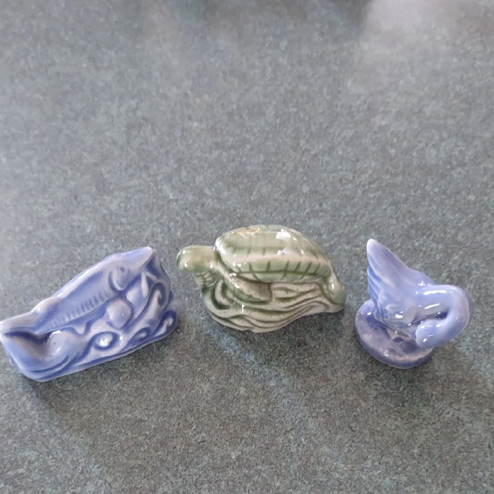 Set of 3 Vintage Wade of England Miniature Ceramic Animal Figurines
